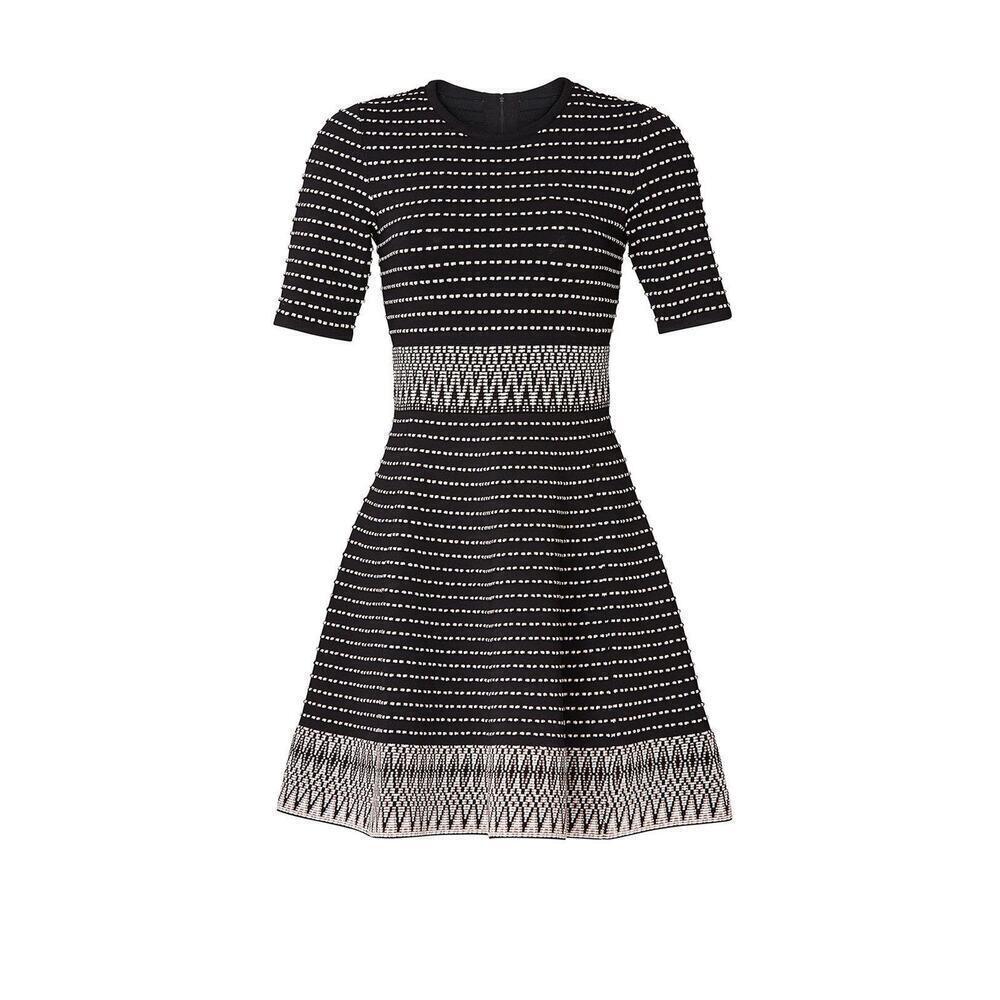 Shoshanna Mesa Tunnel Embroidered Zigzag Dress Size Small